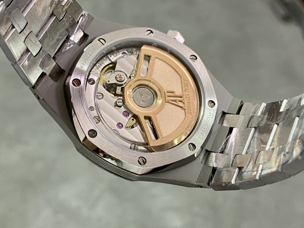 Super Clone Audemars Piguet Royal Oak 37mm 15450ST.OO White Dial Steel — on leather display