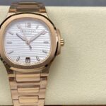 Super Clone Patek Philippe Nautilus 7118/1R-001 35.2mm White Dial Rose Gold — dial close-up