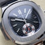 Super Clone Patek Philippe Nautilus Chronograph 5980/1A-014 40.5mm Black Dial with Leather Strap – Swiss SuperClone