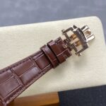 Super Clone Patek Philippe Nautilus Chronograph 5980/1AR-001 40.5mm Black Dial — on leather display