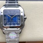 Super Clone Cartier Santos De Cartier Medium Blue WSSA0063 35.5mm – — dial close-up