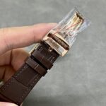 Super Clone Audemars Piguet Royal Oak 15450OR 37mm White Dial Rose Gold — on leather display