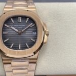 Super Clone Patek Philippe Nautilus 5711/1R-001 40mm Gray Dial Rose Gold V3 Update — dial close-up