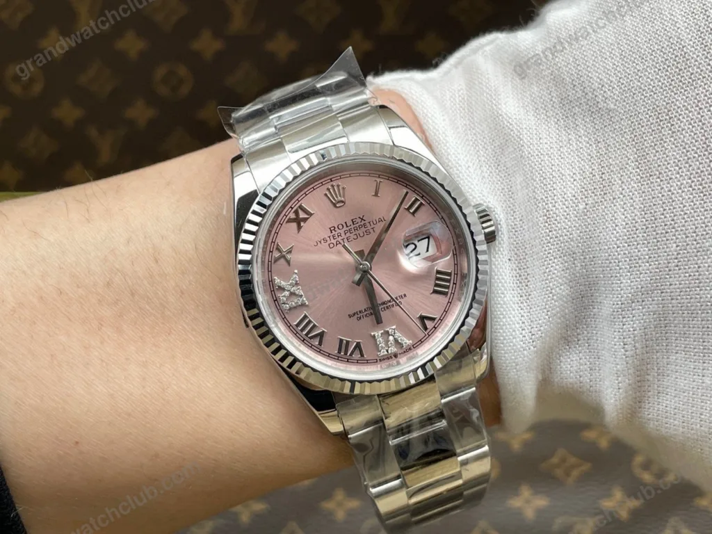 Super Clone Rolex Datejust Pink Roman Dial 126234-0032 36 mm – Swiss SuperClone