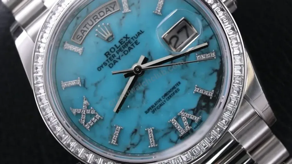 Super Clone Rolex Day-Date Turquoise Dial 128396TBR 36 mm – Swiss SuperClone
