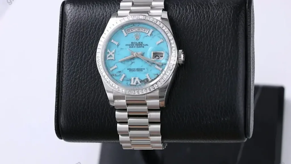 Super Clone Rolex Day-Date Turquoise Dial 128396TBR 36 mm – Swiss SuperClone