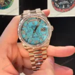 Super Clone Rolex Day-Date Turquoise Diamond Dial 128345rbr-0064 36 mm – Swiss SuperClone