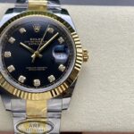 Super Clone Rolex Datejust Black Diamond Dial 126333-0005 41 mm — dial close-up