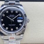 Super Clone Rolex Datejust Black Diamond Dial 126334-0011 41 mm — dial close-up