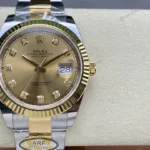 Super Clone Rolex Datejust Champagne Diamond Dial 126333-0011 41 mm — dial close-up