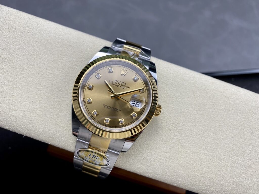 Super Clone Rolex Datejust Champagne Diamond Dial 126333-0011 41 mm — case and bezel