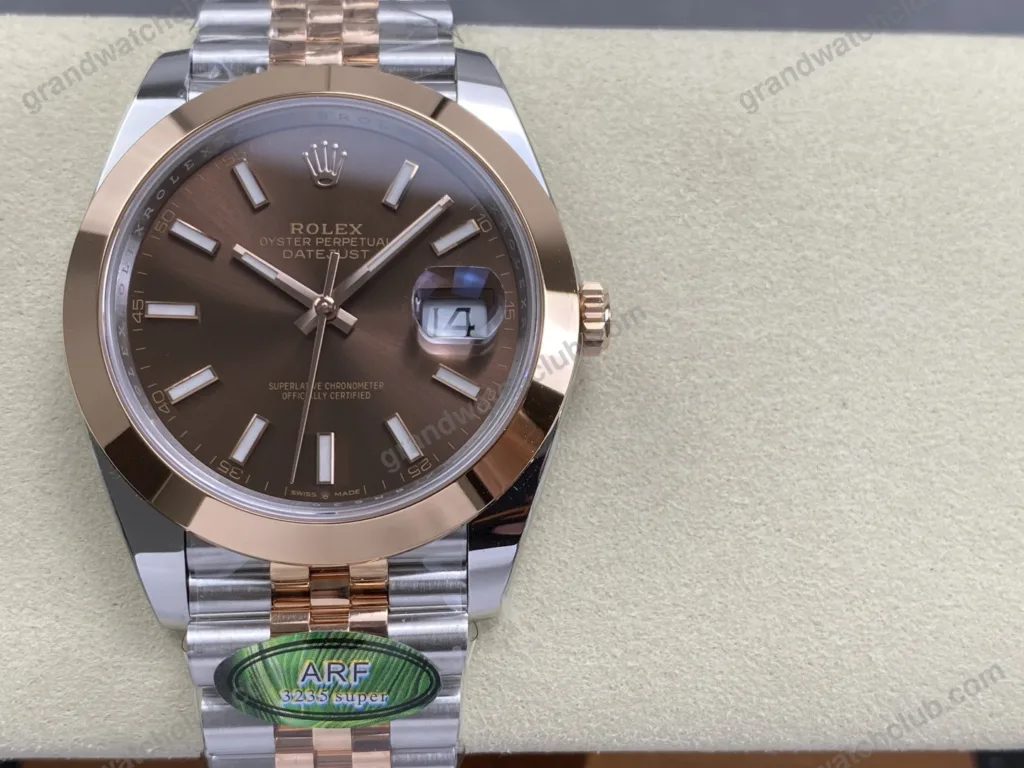 Super Clone Rolex Datejust Chocolate Dial 126201 Jubilee 36 mm — dial close-up