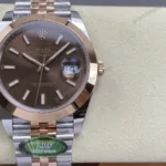 Super Clone Rolex Datejust Chocolate Dial 126201 Jubilee 36 mm — dial close-up