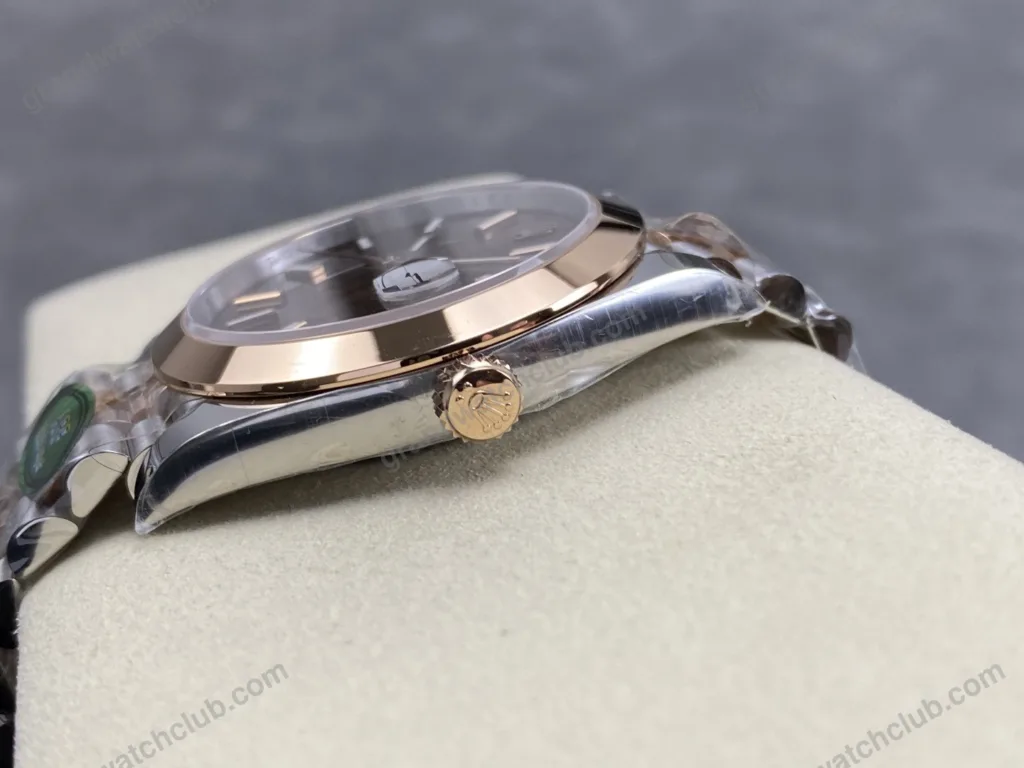 Super Clone Rolex Datejust Chocolate Dial 126201 Jubilee 36 mm — case and bezel
