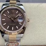 Super Clone Rolex Datejust Chocolate Dial 126231 Oyster 36 mm — dial close-up