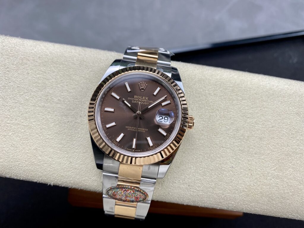 Super Clone Rolex Datejust Chocolate Dial 126231 Oyster 36 mm — case and bezel