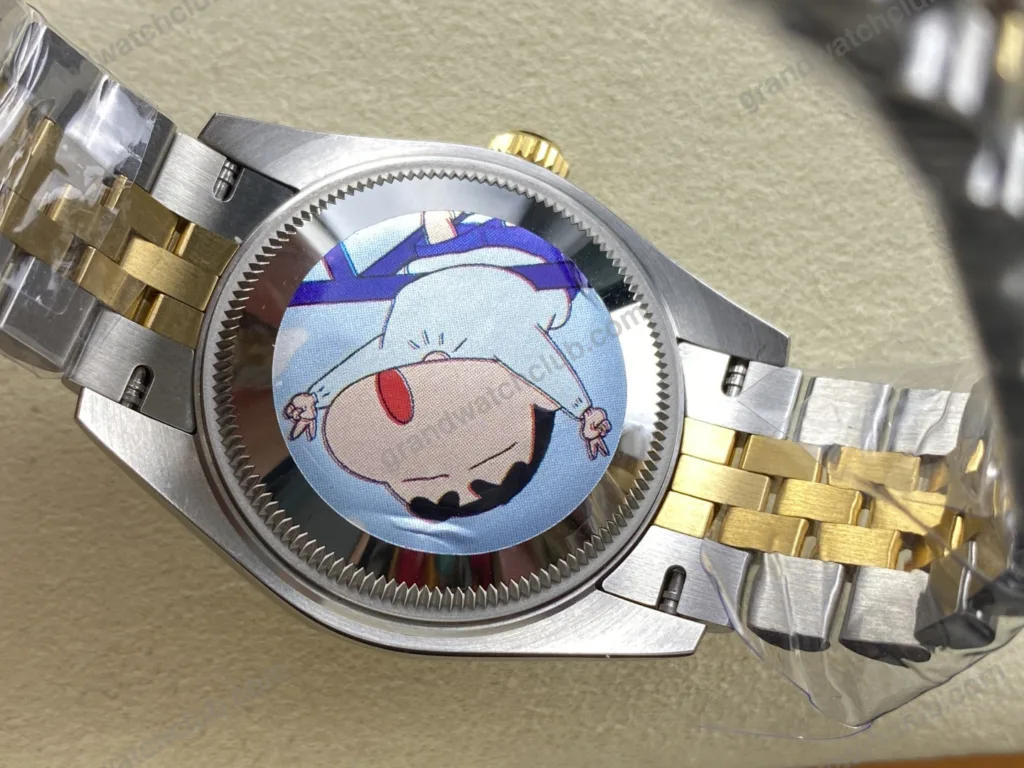 Super Clone Rolex Datejust Mother of Pearl Diamond Dial 126283RBR-0009 36 mm — on leather display