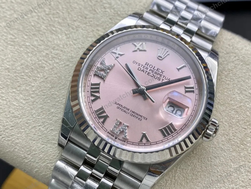 Super Clone Rolex Datejust Pink Roman Dial 126234-0031 36 mm — view 10