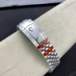 Super Clone Rolex Datejust Pink Roman Dial 126234-0031 36 mm — on leather display