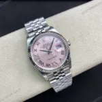 Super Clone Rolex Datejust Pink Roman Dial 126234-0031 36 mm — movement / caseback view