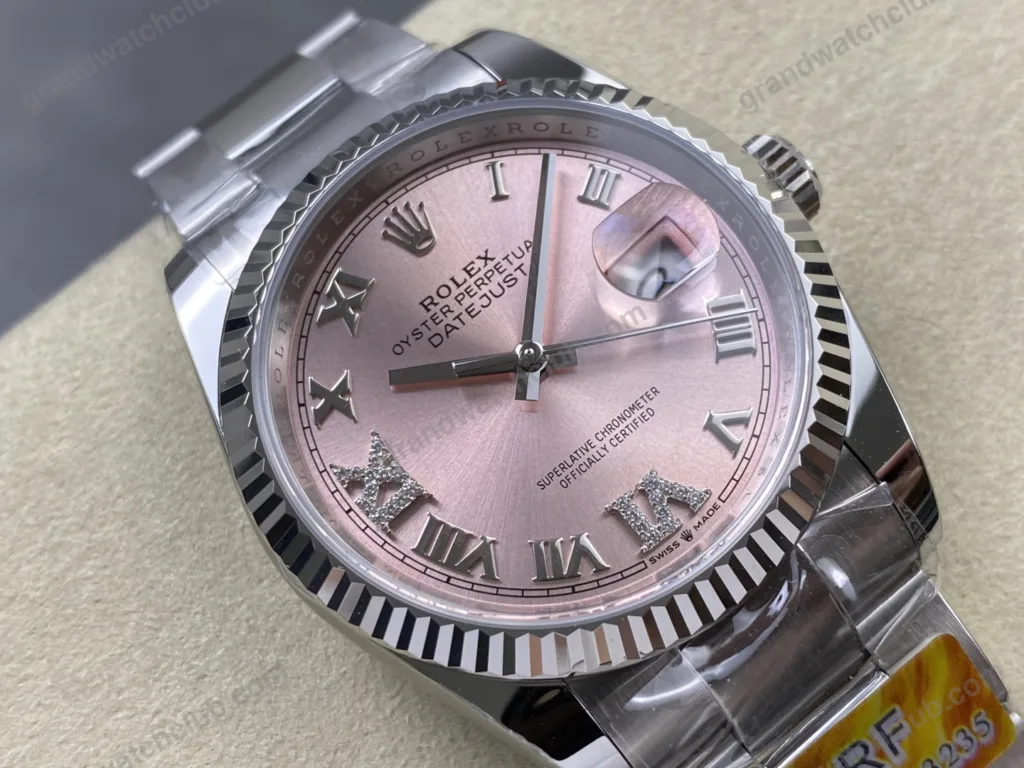 Super Clone Rolex Datejust Pink Roman Dial 126234-0032 36 mm — view 11