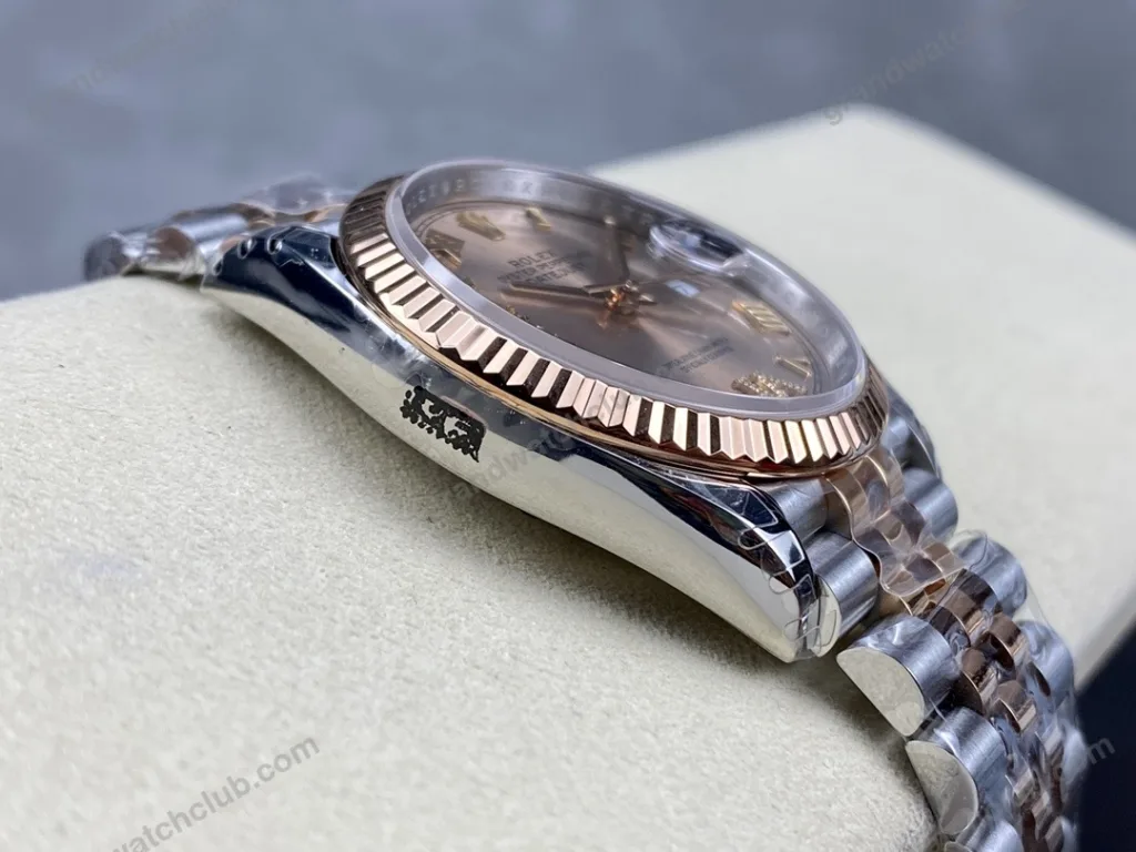 Super Clone Rolex Datejust Rosé Dial 126231-0027 36 mm — side profile