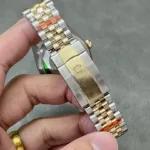 Super Clone Rolex Datejust Silver Roman Diamond Dial 126233-0031 36 mm — movement / caseback view