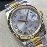 Super Clone Rolex Datejust Silver Roman Diamond Dial 126233-0032 36 mm — bracelet detail