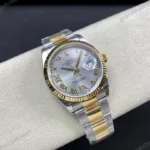 Super Clone Rolex Datejust Silver Roman Diamond Dial 126233-0032 36 mm — side profile