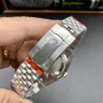 Super Clone Rolex Datejust Silver Roman Diamond Dial 126234-0029 36 mm — on leather display