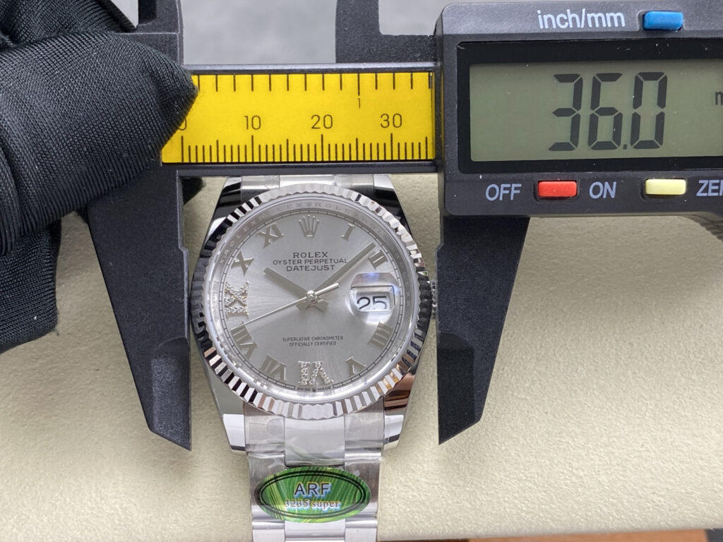 Super Clone Rolex Datejust Silver Roman Diamond Dial 126234-0030 36 mm — view 13