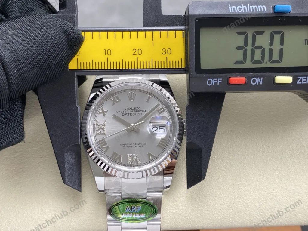 Super Clone Rolex Datejust Silver Roman Diamond Dial 126234-0030 36 mm — view 13