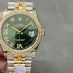 Super Clone Rolex Datejust Slate Diamond Dial 126283RBR-0011 36 mm — dial close-up