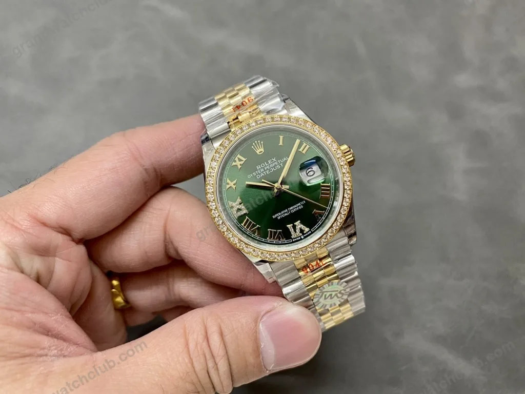Super Clone Rolex Datejust Slate Diamond Dial 126283RBR-0011 36 mm — movement / caseback view