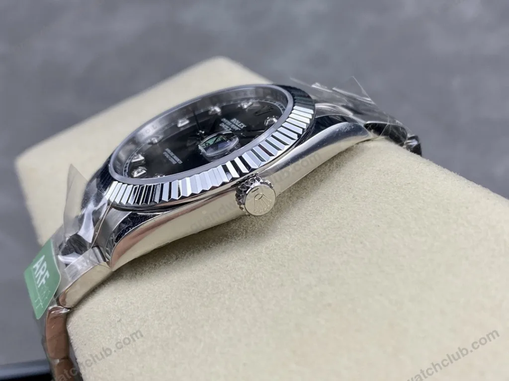 Super Clone Rolex Datejust Slate Diamond Dial 126334-0005 41 mm — side profile