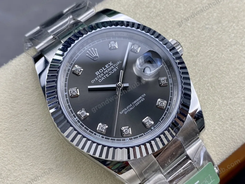 Super Clone Rolex Datejust Slate Diamond Dial 126334-0005 41 mm — view 9