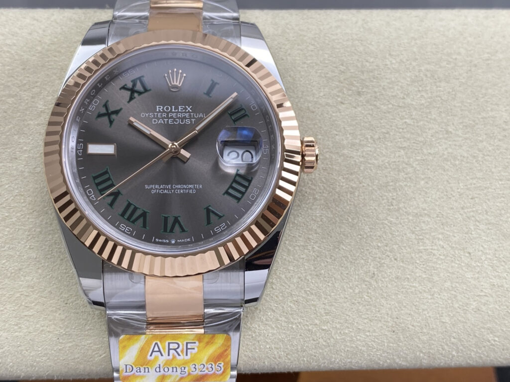 Super Clone Rolex Datejust Slate Roman Dial 126331-0015 41 mm — dial close-up