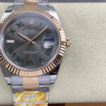 Super Clone Rolex Datejust Slate Roman Dial 126331-0015 41 mm — dial close-up