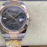 Super Clone Rolex Datejust Slate Roman Dial 126331-0015 41 mm — dial close-up