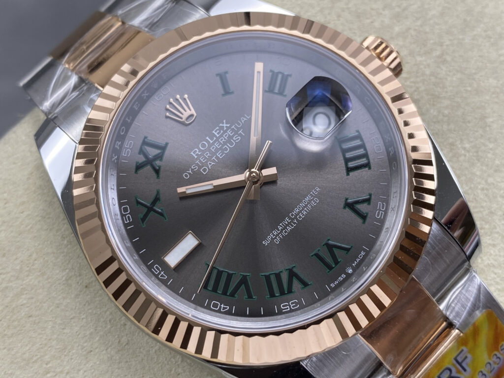 Super Clone Rolex Datejust Slate Roman Dial 126331-0015 41 mm — case and bezel