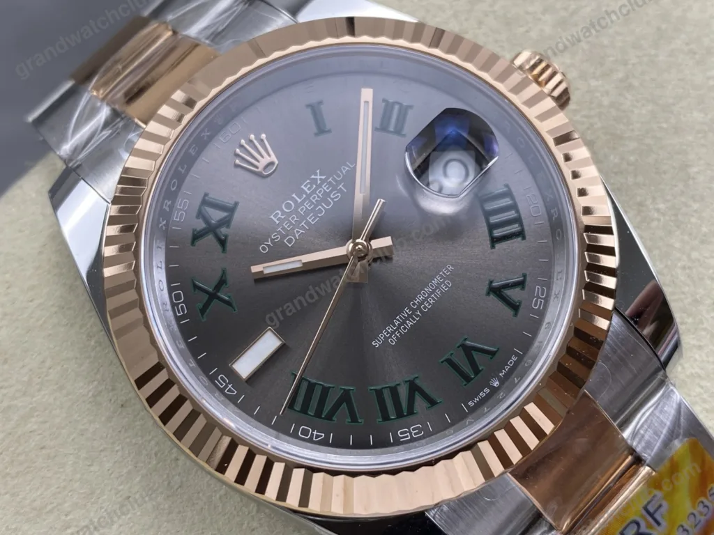 Super Clone Rolex Datejust Slate Roman Dial 126331-0015 41 mm — case and bezel