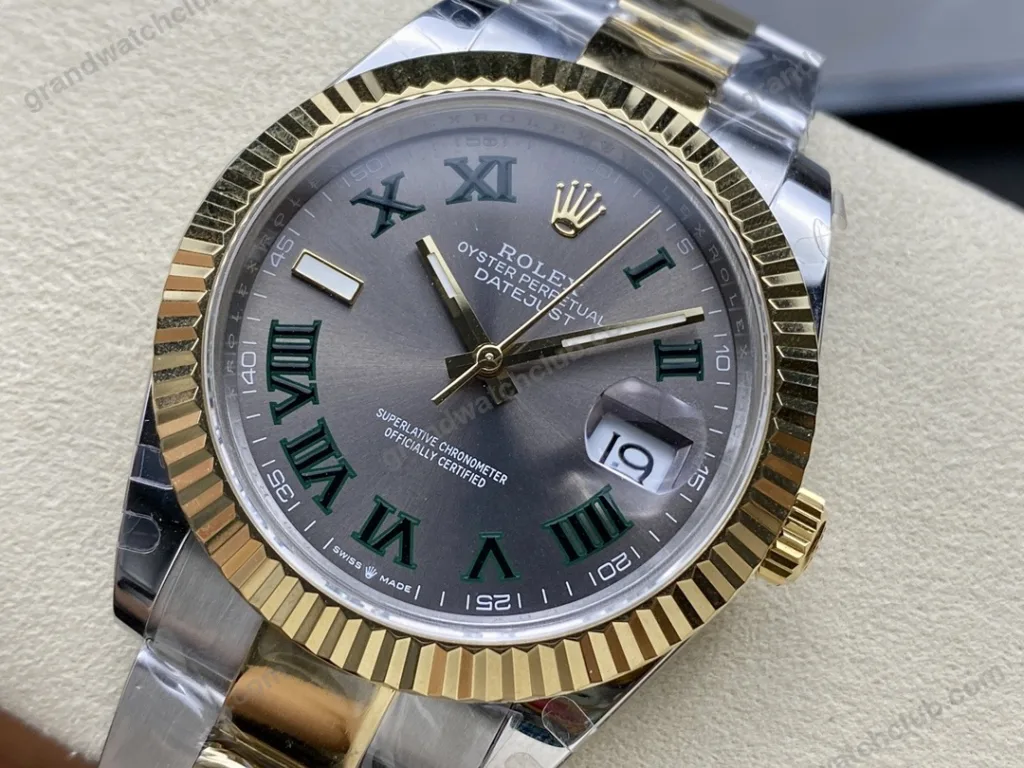 Super Clone Rolex Datejust Slate Roman Dial 126333-0019 41 mm — case and bezel