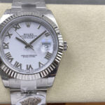 Super Clone Rolex Datejust White Roman Dial 126334-0023 41 mm — dial close-up