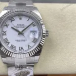 Super Clone Rolex Datejust White Roman Dial 126334-0023 41 mm — dial close-up
