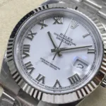 Super Clone Rolex Datejust White Roman Dial 126334-0023 41 mm — case and bezel