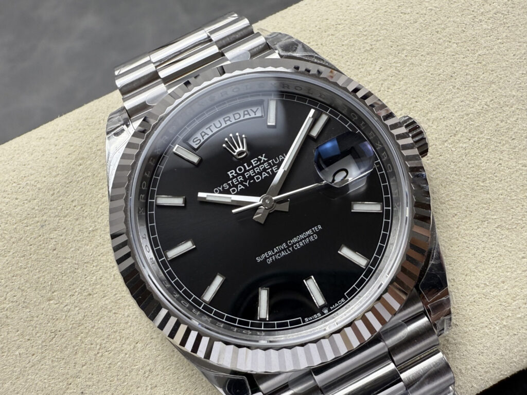 Super Clone Rolex Day-Date Bright Black Dial 228236-0003 40 mm — view 11