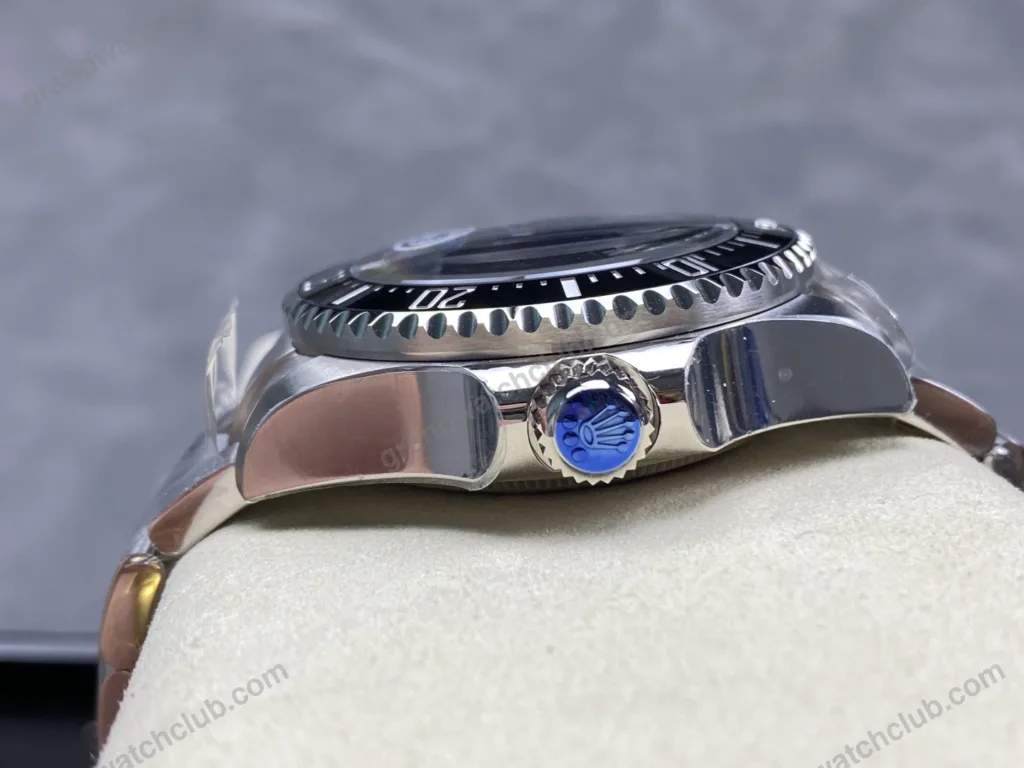 Super Clone Rolex Deepsea Sea Dweller — on leather display