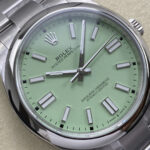 Super Clone Rolex Oyster Perpetual 277200 Pistachio Dial — case and bezel