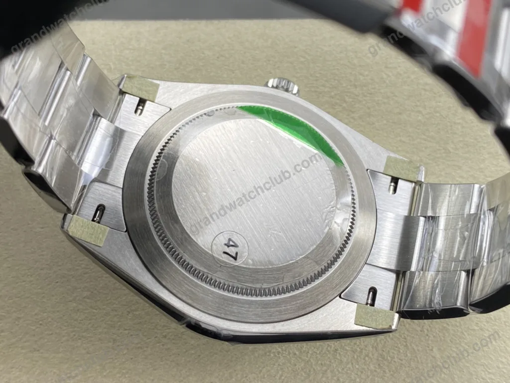Super Clone Rolex Oyster Perpetual 277200 Pistachio Dial — on leather display