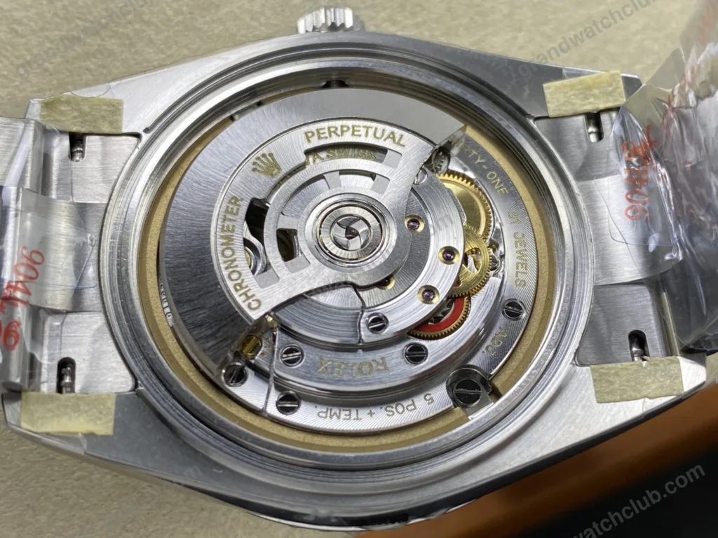Super Clone Rolex Oyster Perpetual Jubilee Motif (2026) Super Clone — movement / caseback view